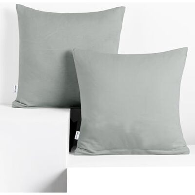 DecoKing 2 Pillowcases 80 x 80 cm 100% Combed Cotton Jersey with Amber Steel Zip DecoKing 2 Pillowcases 80 x 80 cm 100% Combed Cotton Jersey with Amber Steel Zip