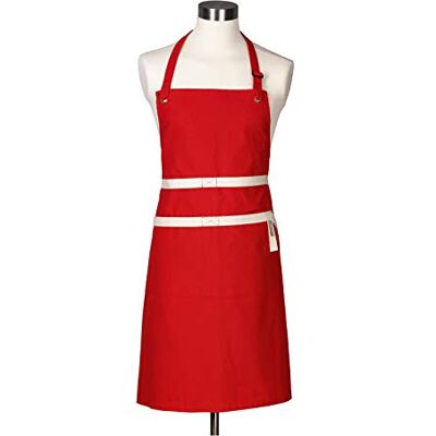 LE CREUSET 4-Layered Textile Chef’s Apron, Bibbed, Stain Resistant, Red, 95000700600000 LE CREUSET 4-Layered Textile Chef’s Apron, Bibbed, Stain Resistant, Red, 95000700600000