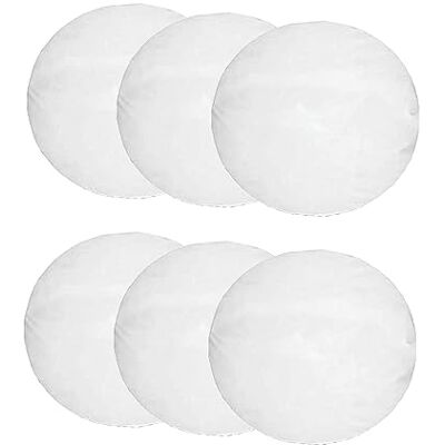 Textile Wise Extra Fill Plump Cushion Inner Pads (Pack of 6), Round (14") 100% Hollowfibre Cushions Inners Fillers Scatters Cushion Stuffer Inserts, Hollowfibre Pillows (White) Textile Wise Extra Fill Plump Cushion Inner Pads (Pack of 6), Round (14") 100% Hollowfibre Cushions Inners Fillers Scatters Cushion Stuffer Inserts, Hollowfibre Pillows (White)