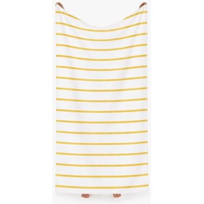 Komfortec Beach Towel 100 x 180 cm, Cotton, Large Bath Towel with Striped Design, Soft and Absorbent, Ideal for Beach, Pool and Holidays (Yellow) Komfortec Beach Towel 100 x 180 cm, Cotton, Large Bath Towel with Striped Design, Soft and Absorbent, Ideal for Beach, Pool and Holidays (Yellow)