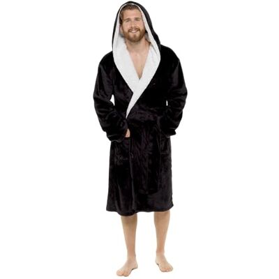 Undercover Men's Soft Fleece Hooded Dressing Gown – Warm & Cosy Bathrobe Undercover Men's Soft Fleece Hooded Dressing Gown – Warm & Cosy Bathrobe