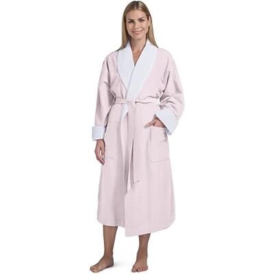 BT Women's Microfiber Robe by BOCA Luxury Hotel Bathrobe, Long Spa Robes for Women Generous Sizing, Pink, Medium BT Women's Microfiber Robe by BOCA Luxury Hotel Bathrobe, Long Spa Robes for Women Generous Sizing, Pink, Medium