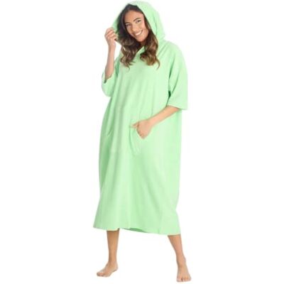 Huggable Hoodie Ladies Towelling Beach Cover Up Hooded Poncho Towel Terry Beach Robe One Size (Green) Huggable Hoodie Ladies Towelling Beach Cover Up Hooded Poncho Towel Terry Beach Robe One Size (Green)