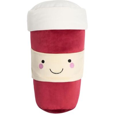OHS Coffee Cup Shaped Throw Pillow, Matte Velvet Decorative Novelty Cushions Stuffed Christmas Cushion Plush Pillow for Bed Sofa Cute Room Decor Gifts for Coffee Lovers, Burgundy 25 x 34cm OHS Coffee Cup Shaped Throw Pillow, Matte Velvet Decorative Novelty Cushions Stuffed Christmas Cushion Plush Pillow for Bed Sofa Cute Room Decor Gifts for Coffee Lovers, Burgundy 25 x 34cm