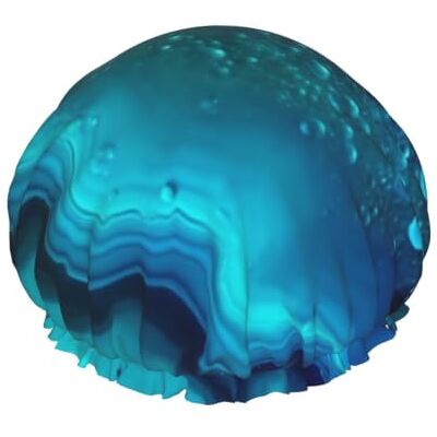 kkvhhyuo Large Waterproof Shower Cap with Adjustable Elastic Band Bright Aqua Blue Turquoise Print Shower Cap Hair Cover For Women Spa Bathing Swimming Makeup Travel, Large kkvhhyuo Large Waterproof Shower Cap with Adjustable Elastic Band Bright Aqua Blue Turquoise Print Shower Cap Hair Cover For Women Spa Bathing Swimming Makeup Travel, Large