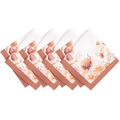 Elrene Home Fashions Autumn Blooms Fall/Thanksgiving Cloth Dinner Napkins, 17"x17", Set of 4 Elrene Home Fashions Autumn Blooms Fall/Thanksgiving Cloth Dinner Napkins, 17"x17", Set of 4