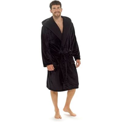 Undercover Men's Soft Fleece Hooded Dressing Gown – Warm & Cosy Bathrobe Undercover Men's Soft Fleece Hooded Dressing Gown – Warm & Cosy Bathrobe