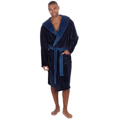 Undercover Men's Soft Fleece Hooded Dressing Gown – Warm & Cosy Bathrobe Undercover Men's Soft Fleece Hooded Dressing Gown – Warm & Cosy Bathrobe