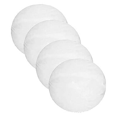 Textile Wise Extra Fill Plump Cushion Inner Pads (Pack of 4), Round (14") 100% Hollowfibre Cushions Inners Fillers Scatters Cushion Stuffer Inserts, Hollowfibre Pillows (White) Textile Wise Extra Fill Plump Cushion Inner Pads (Pack of 4), Round (14") 100% Hollowfibre Cushions Inners Fillers Scatters Cushion Stuffer Inserts, Hollowfibre Pillows (White)