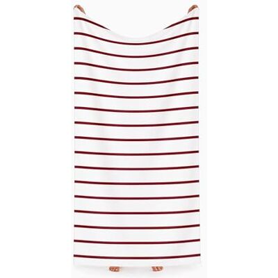 Komfortec Beach Towel 100 x 180 cm, Cotton, Large Bath Towel with Striped Design, Soft and Absorbent, Ideal for Beach, Pool and Holidays (Red) Komfortec Beach Towel 100 x 180 cm, Cotton, Large Bath Towel with Striped Design, Soft and Absorbent, Ideal for Beach, Pool and Holidays (Red)