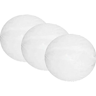 Textile Wise Extra Fill Plump Cushion Inner Pads (Pack of 3), Round (12") 100% Hollowfibre Cushions Inners Fillers Scatters Cushion Stuffer Inserts, Hollowfibre Pillows (White) Textile Wise Extra Fill Plump Cushion Inner Pads (Pack of 3), Round (12") 100% Hollowfibre Cushions Inners Fillers Scatters Cushion Stuffer Inserts, Hollowfibre Pillows (White)