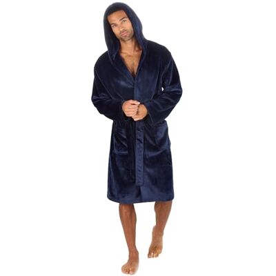 Undercover Men's Soft Fleece Hooded Dressing Gown – Warm & Cosy Bathrobe Undercover Men's Soft Fleece Hooded Dressing Gown – Warm & Cosy Bathrobe
