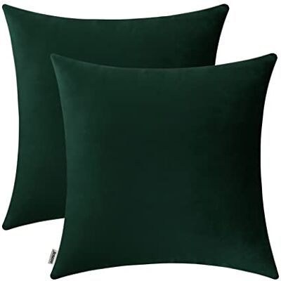 Jeneoo Set of 2 Decorative Throw Pillow Covers Soft Velvet Comfy Solid Couch Cushion Cover Decor (Army Green, 14 x 14 Inches) Jeneoo Set of 2 Decorative Throw Pillow Covers Soft Velvet Comfy Solid Couch Cushion Cover Decor (Army Green, 14 x 14 Inches)
