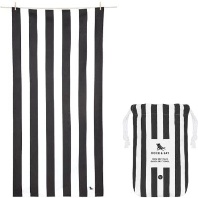 Dock & Bay - Cabana Kamari Charcoal - Quick Dry - Striped - Towel Dock & Bay - Cabana Kamari Charcoal - Quick Dry - Striped - Towel