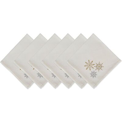DII Holiday Tabletop Collection, Cotton, Sparkle Snowflakes, Napkin S/6 DII Holiday Tabletop Collection, Cotton, Sparkle Snowflakes, Napkin S/6