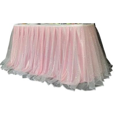 HUDFVIOI Tulle Table Skirts Tulle Starry Table Skirts Tutu Skirt For Wedding Birthday Party Decoration Tablecloth(Light Pink,75x900CM) HUDFVIOI Tulle Table Skirts Tulle Starry Table Skirts Tutu Skirt For Wedding Birthday Party Decoration Tablecloth(Light Pink,75x900CM)