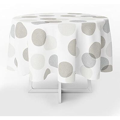 ORYX 5544026 Tablecloth Round Circles Beige Waterproof Stain Resistant PVC Diameter 140 cm, Indoor and Outdoor Use, Plastic, Multicoloured ORYX 5544026 Tablecloth Round Circles Beige Waterproof Stain Resistant PVC Diameter 140 cm, Indoor and Outdoor Use, Plastic, Multicoloured