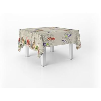Italian Bed Linen Digital Print Tablecloth Stain Resistant 150 x 150 cm Symphony Natural Italian Bed Linen Digital Print Tablecloth Stain Resistant 150 x 150 cm Symphony Natural