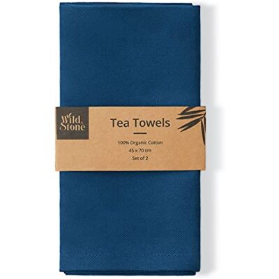 Wild & Stone Organic Cotton Tea Towels, Herringbone Weave, Set of 2 Wild & Stone Organic Cotton Tea Towels, Herringbone Weave, Set of 2