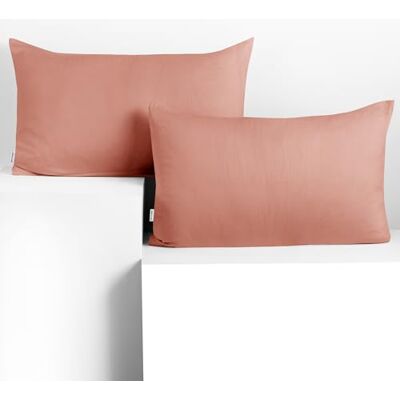 DecoKing 2 Pillowcases 50 x 60 cm Jersey 100% Combed Cotton Zip Salmon Amber DecoKing 2 Pillowcases 50 x 60 cm Jersey 100% Combed Cotton Zip Salmon Amber