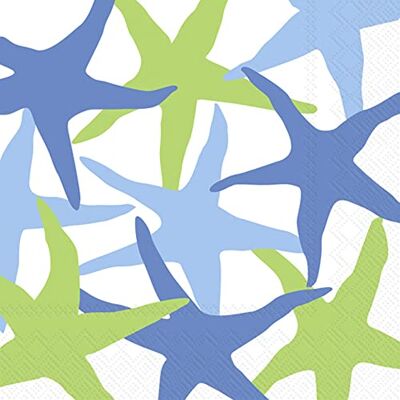 Boston International IHR 3-Ply Paper Napkins, 20-Count Cocktail Size, Blue Green Starfish Boston International IHR 3-Ply Paper Napkins, 20-Count Cocktail Size, Blue Green Starfish