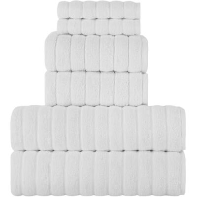 BERIBO Cloud 6 Piece Turkish Towel Set, 2x Bath, 2 Hand, 2 Face Towels, 620gsm, 100% Cotton (White) BERIBO Cloud 6 Piece Turkish Towel Set, 2x Bath, 2 Hand, 2 Face Towels, 620gsm, 100% Cotton (White)