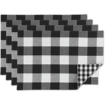 DII Gingham Check Tabletop Collection, Black, Placemat Set DII Gingham Check Tabletop Collection, Black, Placemat Set