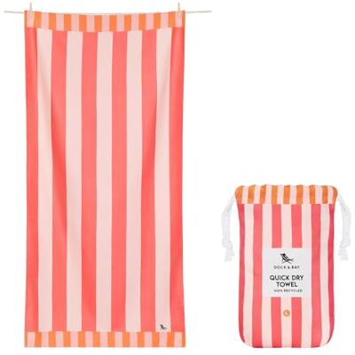 Dock & Bay Quick Dry Beach Towel Raspberry Road, Extra Large Sand-Resistant, Includes Travel Bag, Lightweight & Compact, 100% Recycled DryQ Fabric, Extra Large (200x90cm, 78x35") Dock & Bay Quick Dry Beach Towel Raspberry Road, Extra Large Sand-Resistant, Includes Travel Bag, Lightweight & Compact, 100% Recycled DryQ Fabric, Extra Large (200x90cm, 78x35")