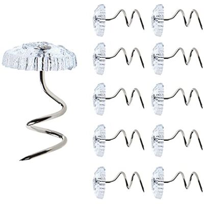 Qrity 50Pcs Twist Pins, Bed Sheet Quilt Sofa Cushion Clip Fixer, Transparent Heads, Twist Spiral Pins for Slipcovers of Couch Sofa Bed Qrity 50Pcs Twist Pins, Bed Sheet Quilt Sofa Cushion Clip Fixer, Transparent Heads, Twist Spiral Pins for Slipcovers of Couch Sofa Bed