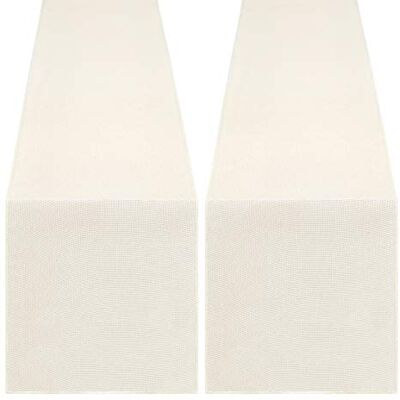 B-COOL Burlap Table Runner White Wedding Table Cover Pack of 2 Long Rolls for Farmhouse Living Room Rustic Wedding Decoration B-COOL Burlap Table Runner White Wedding Table Cover Pack of 2 Long Rolls for Farmhouse Living Room Rustic Wedding Decoration