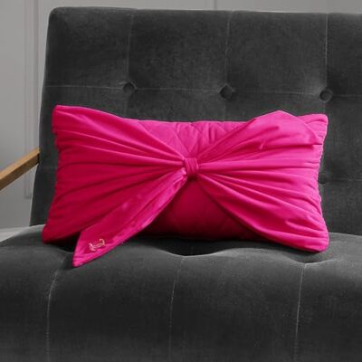 Juicy Couture Decorative Throw Pillow, 10"x18", Velvet Bow-Hot Pink Juicy Couture Decorative Throw Pillow, 10"x18", Velvet Bow-Hot Pink