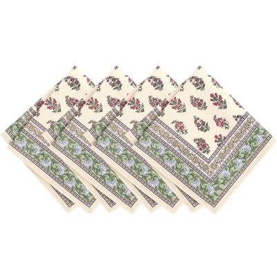 Elrene Home Fashions Nomad Harvest Block Print Fall/Thanksgiving Cloth Dinner Napkins, 17"x17", Set of 4 Elrene Home Fashions Nomad Harvest Block Print Fall/Thanksgiving Cloth Dinner Napkins, 17"x17", Set of 4