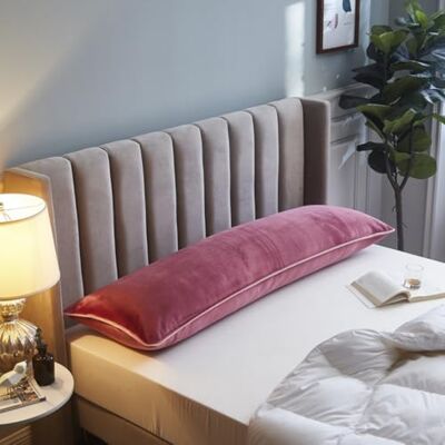 Haklein Milk Velvet Extra Long Body Support Bolster Pillowcase, 4ft/5ft/6ft Headboard Cushion Cover, Soft Warm Decorative Pillow Cover with Hidden Zipper, Machine Washable (Rose,48×120cm(19"×47")) Haklein Milk Velvet Extra Long Body Support Bolster Pillowcase, 4ft/5ft/6ft Headboard Cushion Cover, Soft Warm Decorative Pillow Cover with Hidden Zipper, Machine Washable (Rose,48×120cm(19"×47"))