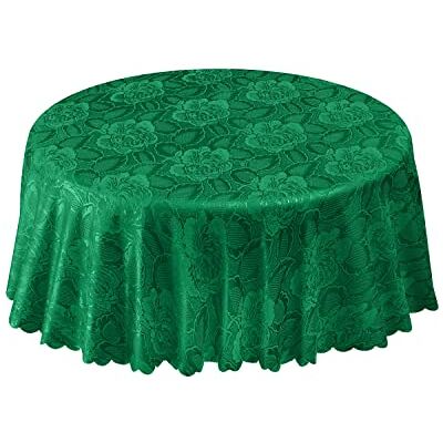 Emma Barclay Damask Rose Jacquard Table Cloth in Forest Green 70" (178cm) Round Emma Barclay Damask Rose Jacquard Table Cloth in Forest Green 70" (178cm) Round