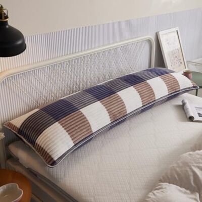 Haklein Milk Velvet Extra Long Body Support Bolster Pillowcase, 4ft/5ft/6ft Headboard Cushion Cover, Soft Warm Decorative Pillow Cover with Hidden Zipper, Machine Washable (Grid 1,48×120cm(19"×47")) Haklein Milk Velvet Extra Long Body Support Bolster Pillowcase, 4ft/5ft/6ft Headboard Cushion Cover, Soft Warm Decorative Pillow Cover with Hidden Zipper, Machine Washable (Grid 1,48×120cm(19"×47"))