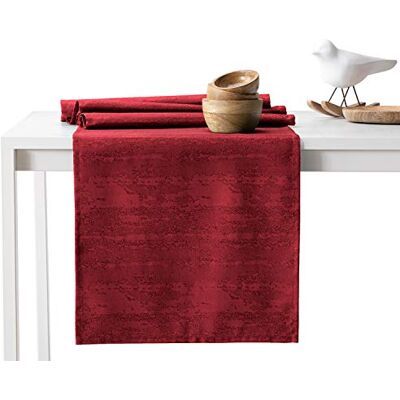 AmeliaHome Table Runner 30 x 100 cm Lotus Effect Water-Repellent Snakeskin Pattern Bordeaux Vesta AmeliaHome Table Runner 30 x 100 cm Lotus Effect Water-Repellent Snakeskin Pattern Bordeaux Vesta