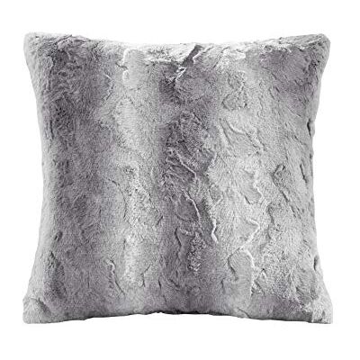Madison Park Faux Fur Ombre Stripe Ultra Soft Luxury Decorative Throw Pillows for Couch Bed with Insert, Polyester, Grey, 20x20 Madison Park Faux Fur Ombre Stripe Ultra Soft Luxury Decorative Throw Pillows for Couch Bed with Insert, Polyester, Grey, 20x20