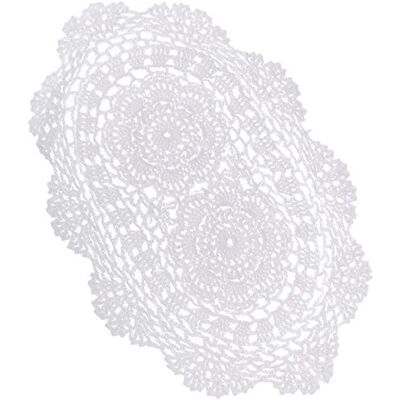 EnjoyMSS Handmade White Oval Crochet Cotton Lace Table Doilies Use as Placemats, Table Toppers or dressing up sofa 15X11Inch EnjoyMSS Handmade White Oval Crochet Cotton Lace Table Doilies Use as Placemats, Table Toppers or dressing up sofa 15X11Inch