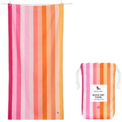 Dock & Bay Quick Dry Beach Towel Summer Miami Sorbet, Extra Large Sand-Resistant, Includes Travel Bag, Lightweight & Compact, 100% Recycled DryQ Fabric, Extra Large (200x90cm, 78x35") Dock & Bay Quick Dry Beach Towel Summer Miami Sorbet, Extra Large Sand-Resistant, Includes Travel Bag, Lightweight & Compact, 100% Recycled DryQ Fabric, Extra Large (200x90cm, 78x35")