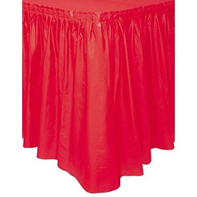 Unique Party 50053 Plastic Red Table Skirt, 14ft Unique Party 50053 Plastic Red Table Skirt, 14ft