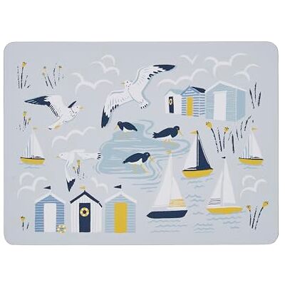Ulster Weavers Nautical Place Mats for Table 4x Pieces (21 x 29 x 0.5cm) Beach Huts Printed Cork Placemats Set of 4 Blue Kitchen Accessories Blue Table Mats with Sailboats Nautical Decor Ulster Weavers Nautical Place Mats for Table 4x Pieces (21 x 29 x 0.5cm) Beach Huts Printed Cork Placemats Set of 4 Blue Kitchen Accessories Blue Table Mats with Sailboats Nautical Decor