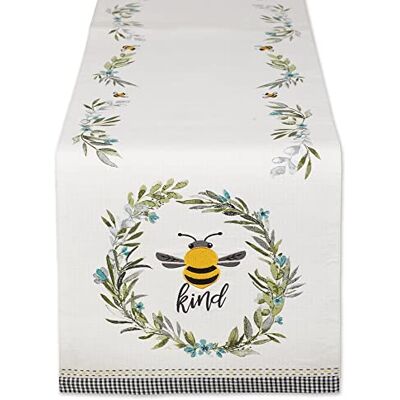 DII Kitchen, Cotton, Bee Kind, Reversible Table Runner, 14x72 DII Kitchen, Cotton, Bee Kind, Reversible Table Runner, 14x72