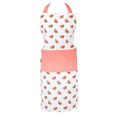 DII Women's Spring & Summer Apron Collection Adjustable, Two Large Pockets & Extra Long Ties, One Size Fits Most, Melon Print DII Women's Spring & Summer Apron Collection Adjustable, Two Large Pockets & Extra Long Ties, One Size Fits Most, Melon Print