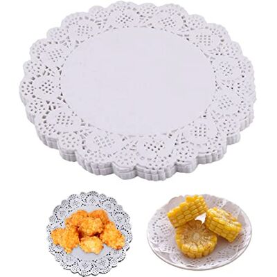 CNAFGBGG 150PCS Paper Doilies White Lace Paper Doilies 10.5 inch Round Placemats for Kitchen Baking Food, Wedding, Birthday, Cakes, Desserts.. CNAFGBGG 150PCS Paper Doilies White Lace Paper Doilies 10.5 inch Round Placemats for Kitchen Baking Food, Wedding, Birthday, Cakes, Desserts..
