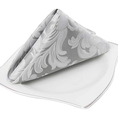 EHouseHome Damask Jacquard Cloth Napkins Waterproof Spillproof Polyester Fabric Napkins Silver Grey, Set of 12, 17 x 17 Inch EHouseHome Damask Jacquard Cloth Napkins Waterproof Spillproof Polyester Fabric Napkins Silver Grey, Set of 12, 17 x 17 Inch