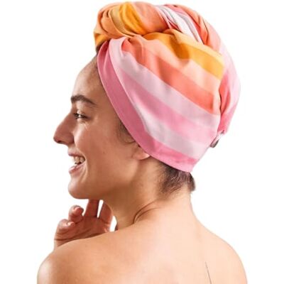 Dock & Bay Turban Hair Towel For Home & the Beach Super Absorbent, Quick Dry Miami Morning, One Size Dock & Bay Turban Hair Towel For Home & the Beach Super Absorbent, Quick Dry Miami Morning, One Size