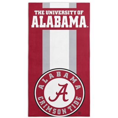 Northwest The Company NCAA Alabama Crimson Tide Beach Towel, 30" x 60", Zone Read Northwest The Company NCAA Alabama Crimson Tide Beach Towel, 30" x 60", Zone Read