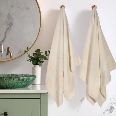 Superior Cotton Towel Set - 2pcs, Cream - Bath Towels Superior Cotton Towel Set - 2pcs, Cream - Bath Towels