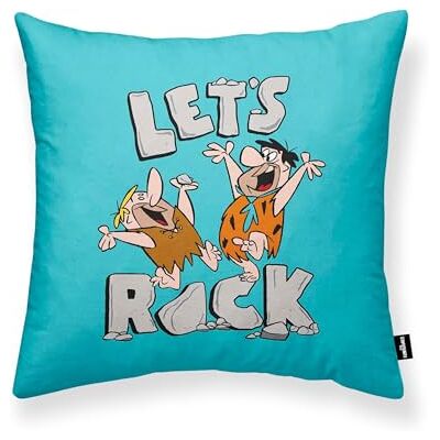 BL BELUM BELUM 100% cotton cushion cover 45x45cm Model Let's Rock A The Flintstones cushion cover Cushion cover Half Panama fabric 100% organic cotton BL BELUM BELUM 100% cotton cushion cover 45x45cm Model Let's Rock A The Flintstones cushion cover Cushion cover Half Panama fabric 100% organic cotton