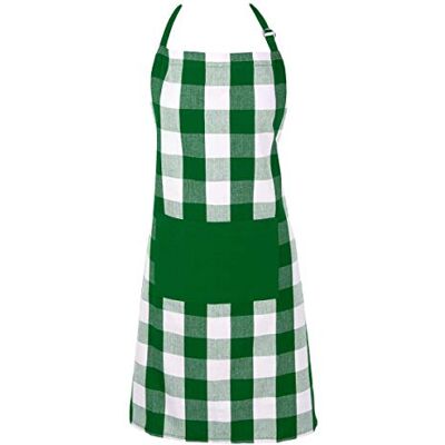 DII Classic Farmhouse Chef Apron, Cotton, Green & White, One Size DII Classic Farmhouse Chef Apron, Cotton, Green & White, One Size